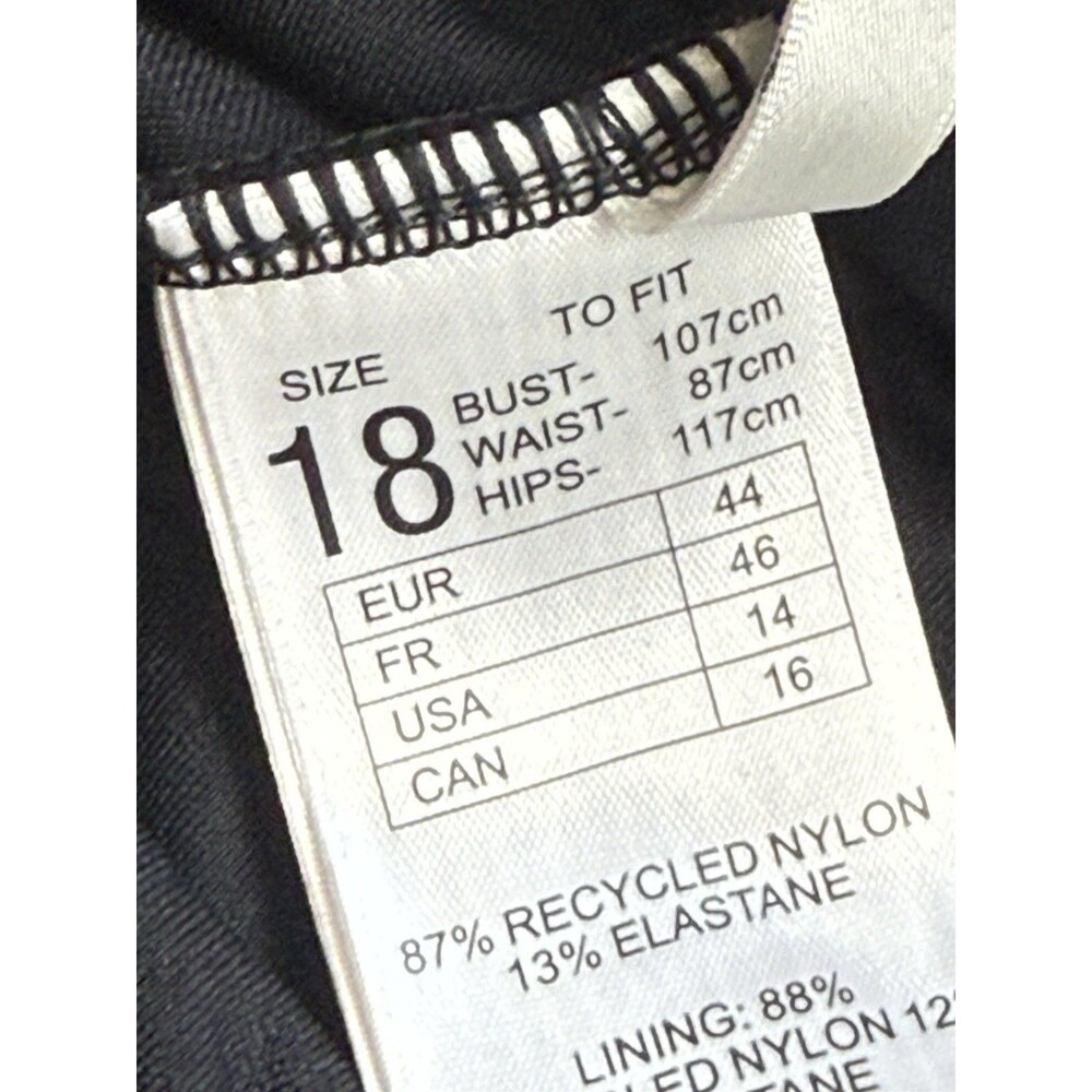Seafolly Collective V Neck One Piece Swimsuit On Black Sz 14 New - Picture 6 of 8